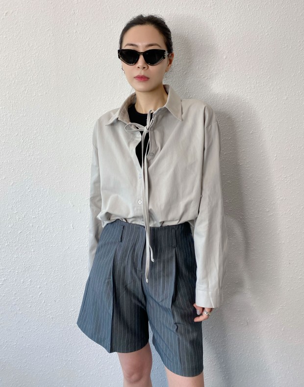 Grey Irregular Shirt #250217